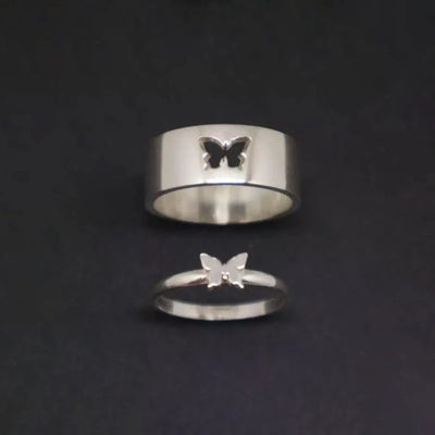 Hollow Male And Female Couple Rings