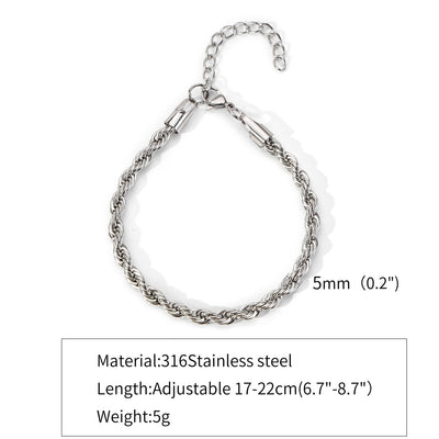 Stainless Steel Hemp Flowers Chain For Both Male And Female Titanium Steel Bracelet