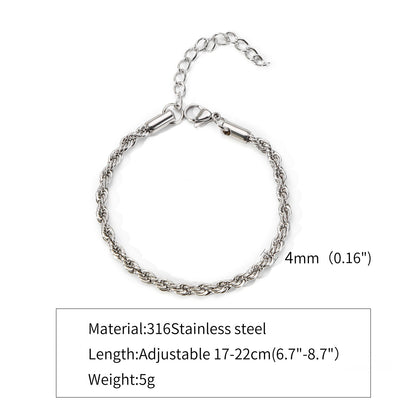 Stainless Steel Hemp Flowers Chain For Both Male And Female Titanium Steel Bracelet