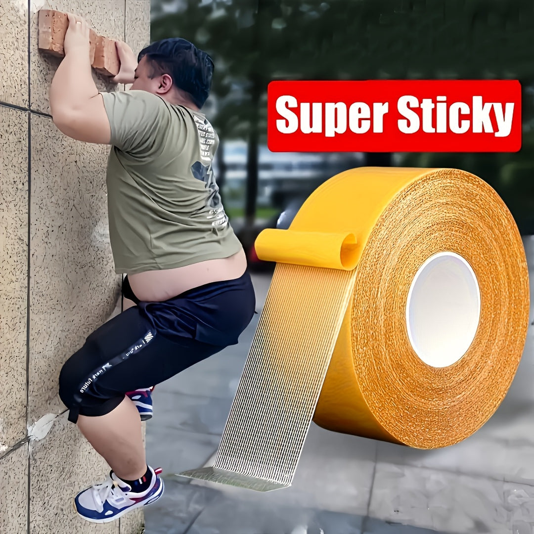 3pcs Of Super Strong Doublesided Tape  Heavyduty Adhesive Suitable for Walls And Glass with Fiberglass Mesh Waterproof Transparent Installation Tape Suitable for Fabrics Wood Metal Etc