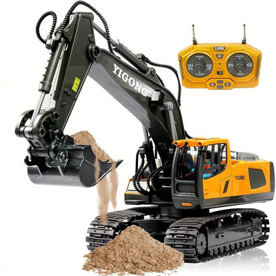 Remote Control Excavator Construction Toys For Boys 1200mAh RC Excavator Toy With Metal Shovel  Light 11CH Excavator Toys For Boys 35 47 812 Year Old Kids 2024 Christmas Birthday Gift 120Mins